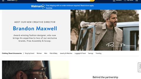 Walmart 'Meet Brandon Maxwell' Landing Page
